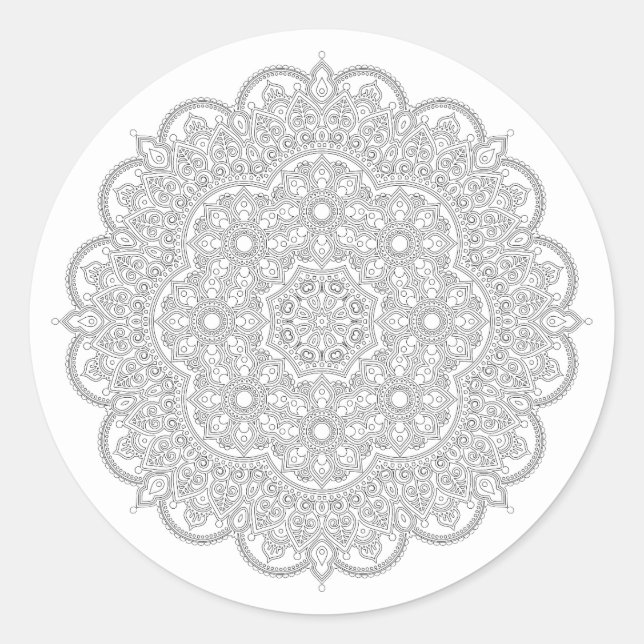 Rond Sticker Mandala simple (Devant)