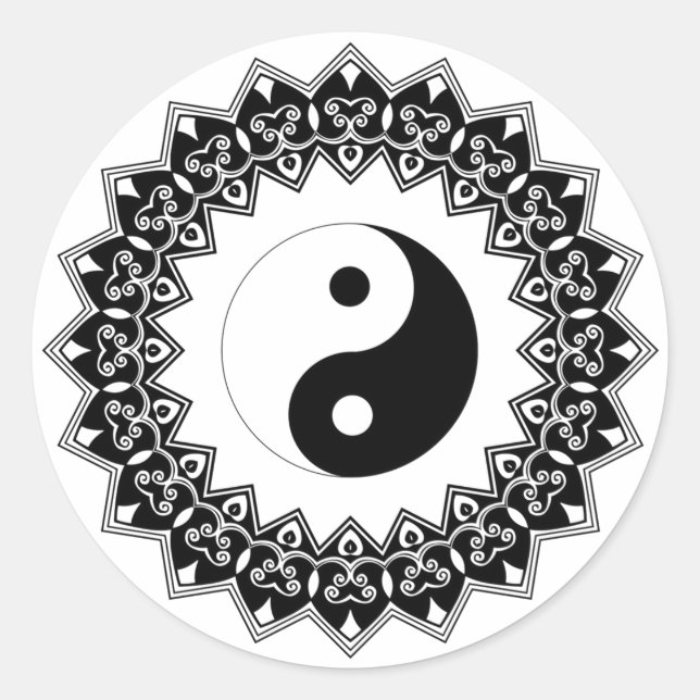Rond Sticker Mandala Yin Yang (Devant)