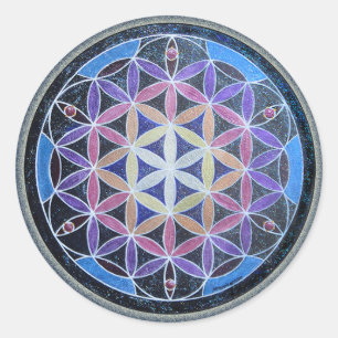Rond Sticker Mandela Fleur de Vie