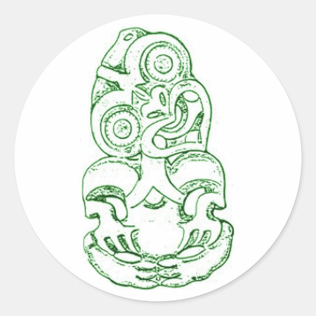 Rond Sticker Maori Hei-Tiki (Devant)
