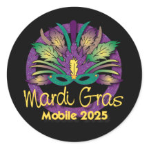 Sticker Mardi Gras Mask -2025 - Mobile, AL