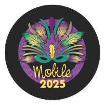 Sticker Mardi Gras Mask -2025 - Mobile, AL