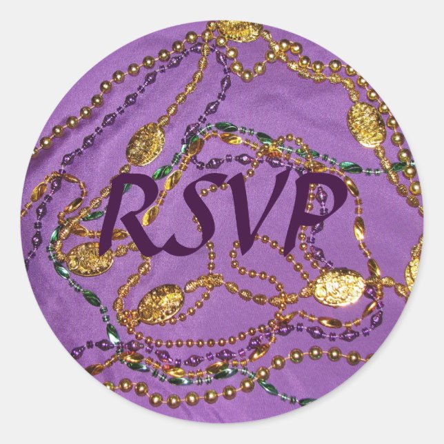 Rond Sticker Mardi Gras RSVP (Devant)