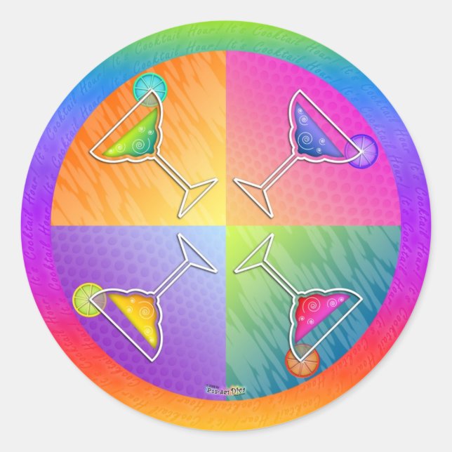 Rond STICKER MARGARITAS Pop Art (rond) (Devant)