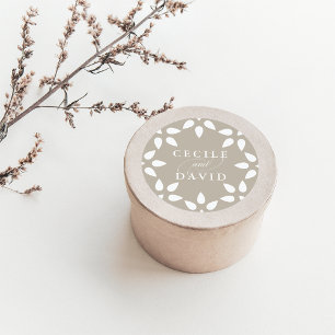 Rond Sticker Mariage arabesque   Champagne Beige