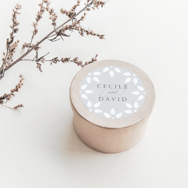 Rond Sticker Mariage arabesque | Gris (Créateur téléchargé)