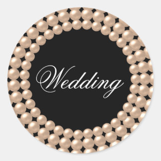 Rond Sticker Mariage bijoux à cordes de perles