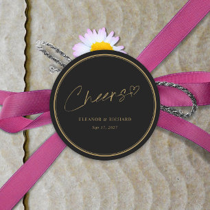 Rond Sticker mariage - Black & Gold Elegance