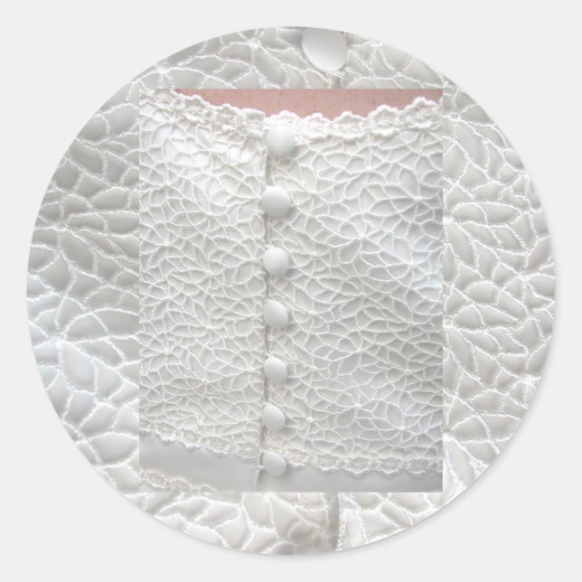 Rond Sticker Mariage blanc - Personnalisable (Devant)