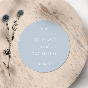 Rond Sticker Mariage bleu poussiéreux - À AVOIR ET À TE