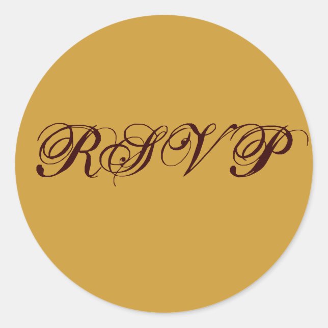 Rond Sticker Mariage Brown or RSVP (Devant)