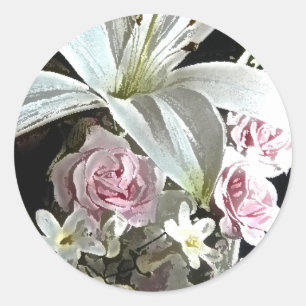 Rond Sticker Mariage Cala Lily