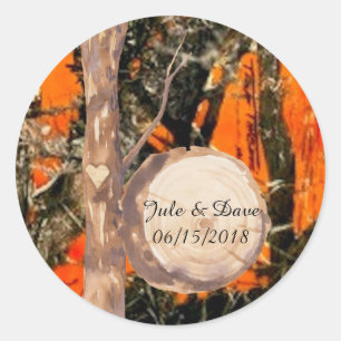 Rond Sticker Mariage Camouflage