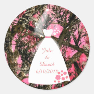 Rond Sticker Mariage Camouflage