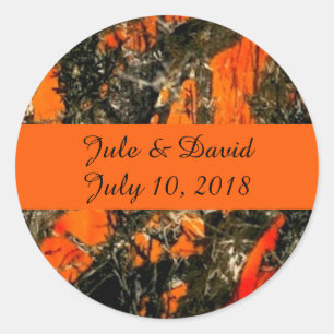 Rond Sticker Mariage Camouflage