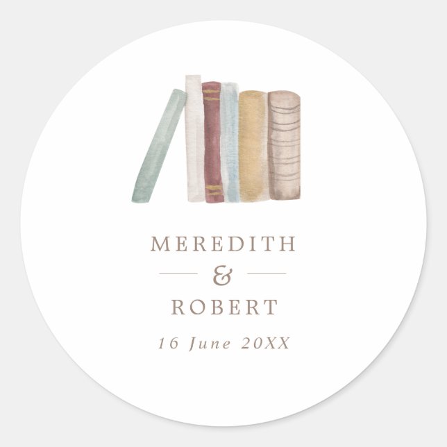Rond Sticker Mariage Classic Round Books (Devant)