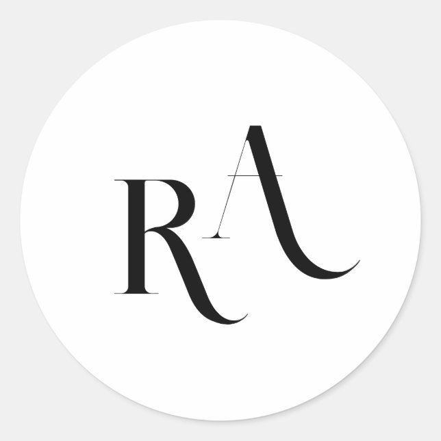 Rond Sticker Mariage classique moderne et chic (Devant)