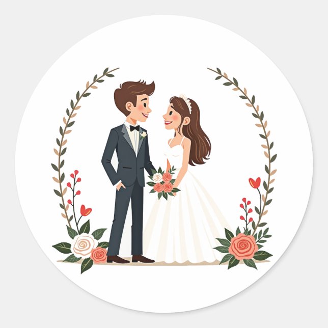 Rond Sticker mariage Couple (Devant)