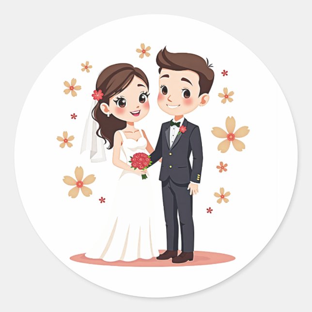Rond Sticker mariage Couple (Devant)