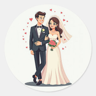 Rond Sticker mariage Couple