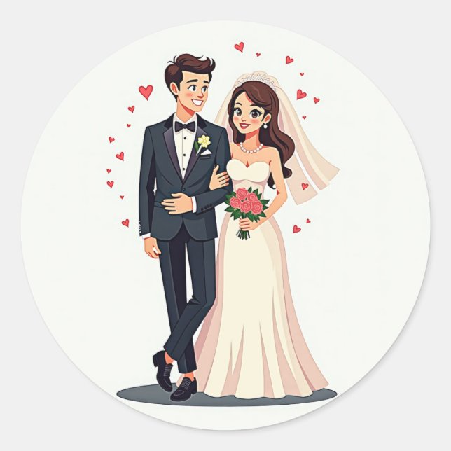 Rond Sticker mariage Couple (Devant)