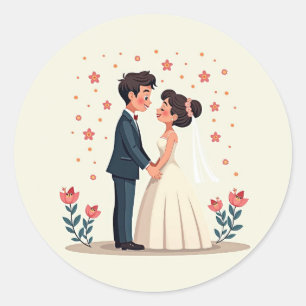 Rond Sticker mariage Couple