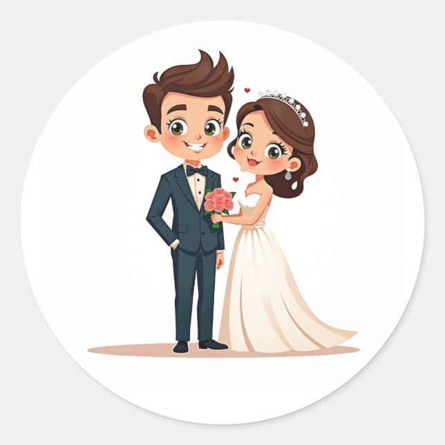 Rond Sticker Mariage Couples (Devant)