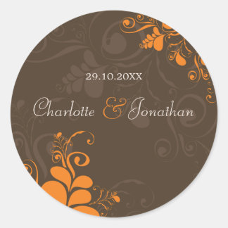 Rond Sticker Mariage de automne Rustic Deco Feuilles