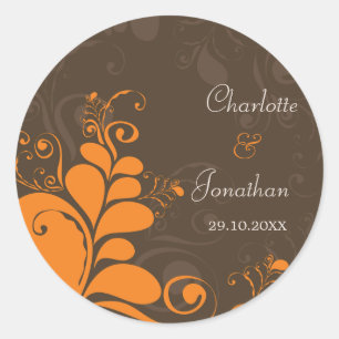 Rond Sticker Mariage de automne Rustic Deco Feuilles