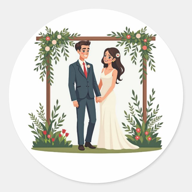 Rond Sticker mariage de célébration (Devant)