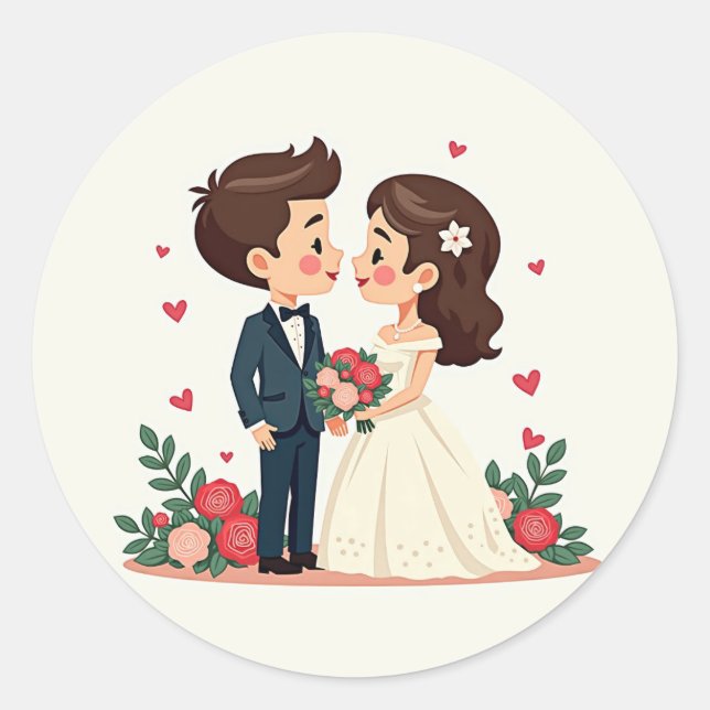 Rond Sticker Mariage de couple (Devant)