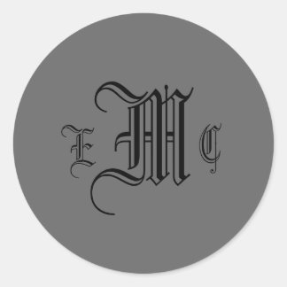 Rond Sticker Mariage de la chambre de mariée Monogramme