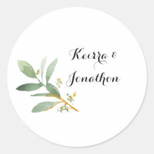 Rond Sticker mariage de la végétation personnalisée