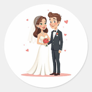 Rond Sticker Mariage de mariée et de chambre