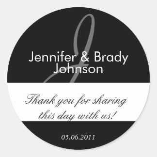 Rond Sticker mariage de mariée et de chambre Monogram J