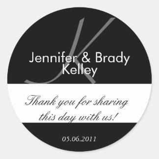 Rond Sticker mariage de mariée et de chambre Monogram K