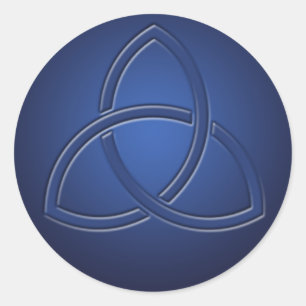 Rond Sticker Mariage de noeud d'amour bleu celtique de 