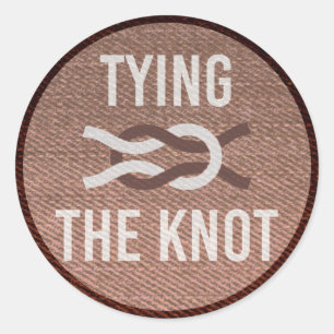 Rond Sticker Mariage de patchs de Knot Scout Brown