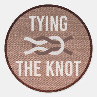 Rond Sticker Mariage de patchs de Knot Scout Brown