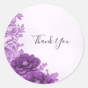 Rond Sticker Mariage de phoque fleuri