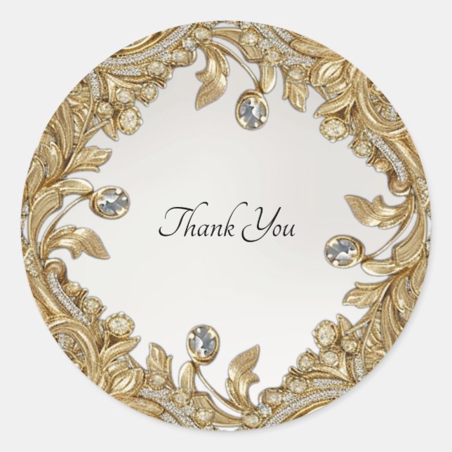 Rond Sticker Mariage de sceau d'or décoratif (Devant)