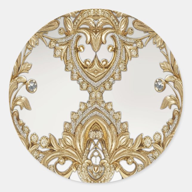 Rond Sticker Mariage de sceau d'or décoratif (Devant)