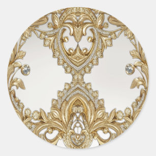 Rond Sticker Mariage de sceau d'or décoratif