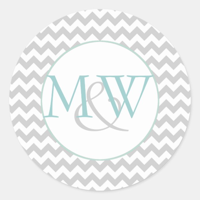 Rond Sticker Mariage d'enveloppe Chevron élégant (Devant)