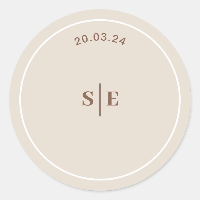 Rond Sticker Mariage d'enveloppe SOPHIA Modern Desert B (Devant)