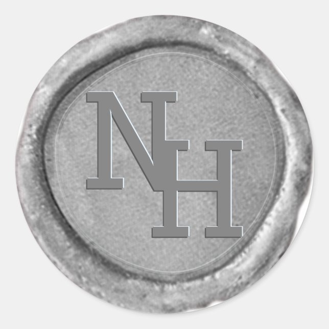 Rond Sticker Mariage des initiateurs du monogramme de c (Devant)