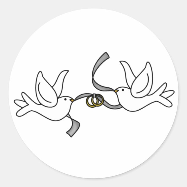 Rond Sticker mariage Doses avec anneaux (Devant)