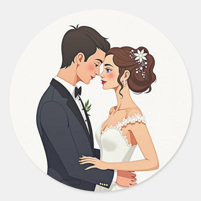 Rond Sticker Mariage Dream Couple (Devant)