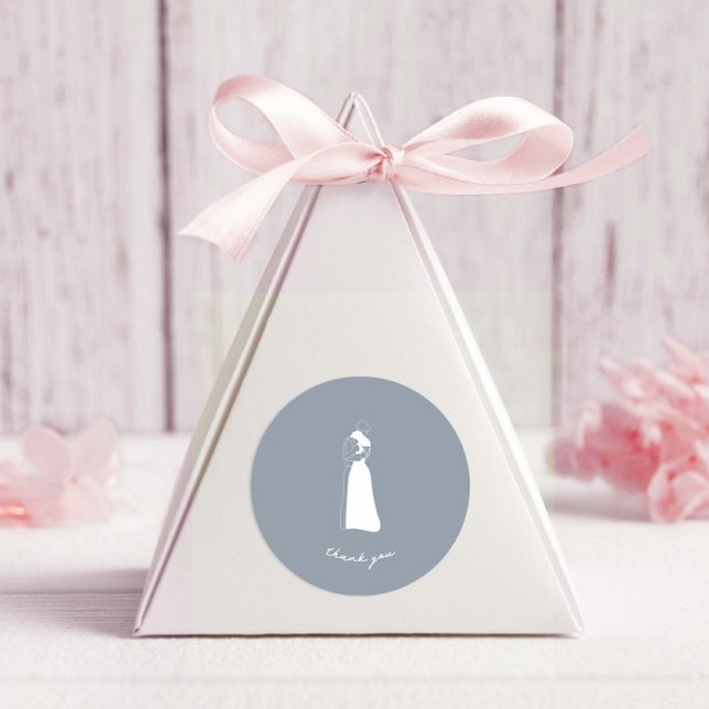 Rond STICKER Mariage DUSTY BLEU Main tiré Couple (Créateur téléchargé)