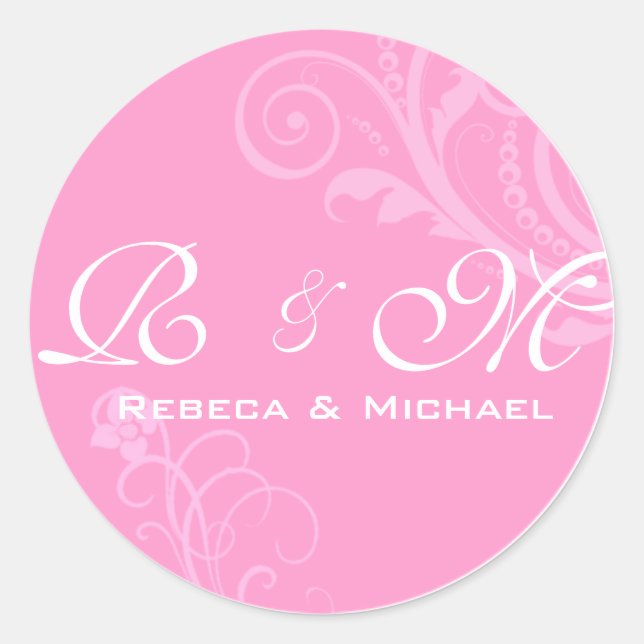 Rond Sticker Mariage Elegant Bride and Groom (Devant)